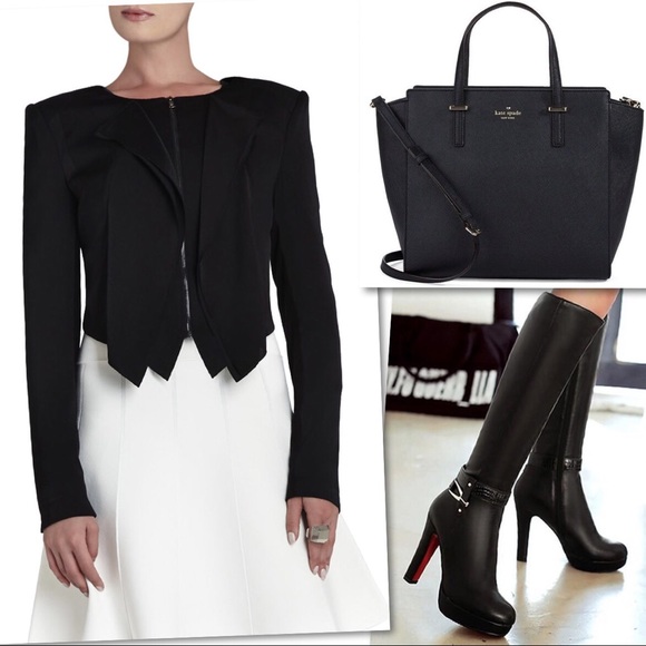 BCBGMaxAzria Jackets & Blazers - BCBGMAXAZRIA FLORA RUFFLE FRONT BLACK JACKET SZ M BCBGMaxAzria Jackets & Blazers - BCBGMAXAZRIA FLORA RUFFLE FRONT BLACK JACKET SZ M